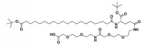 (S)-22-(tert-butoxycarbonyl)-45, 45-dimethyl-10, 19, 24, 43-tetraoxo-3, 6, 12, 15, 44-pentaoxa-9, 18, 23-triazahexatetracontaanzuur